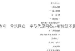 私服传奇：骨杀网名一字取代原网名，新标题不超50字