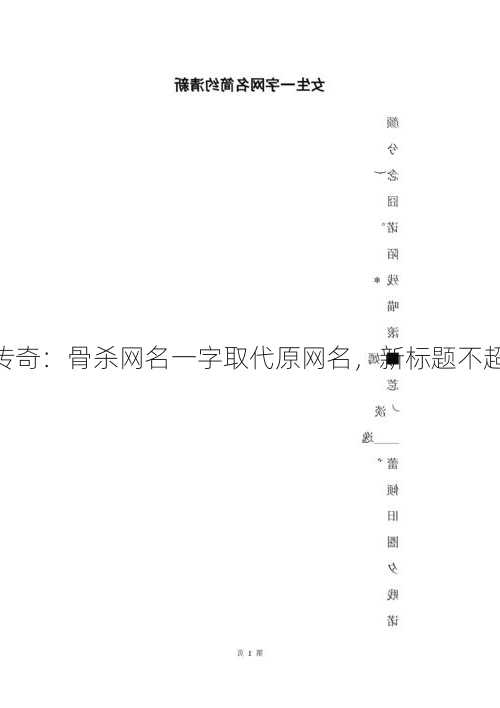 私服传奇：骨杀网名一字取代原网名，新标题不超50字  第1张