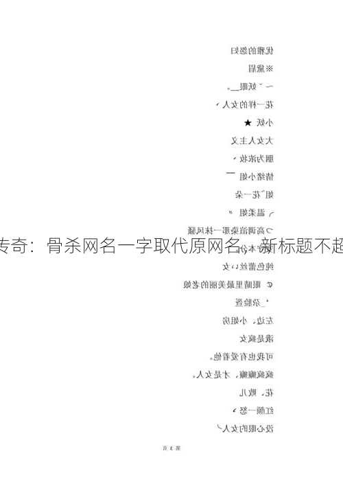 私服传奇：骨杀网名一字取代原网名，新标题不超50字  第2张