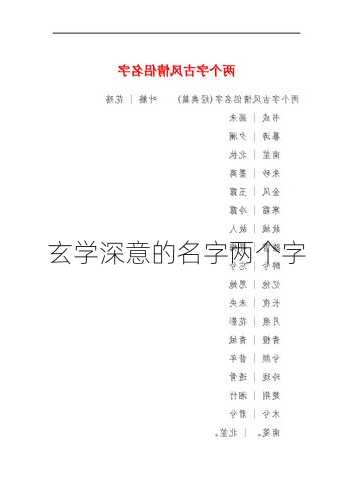 玄学深意的名字两个字  第2张